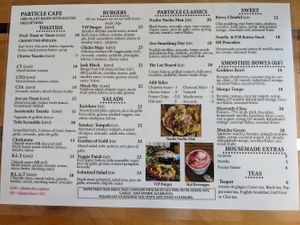 Menu at Particle Cafe in Avondale Heights