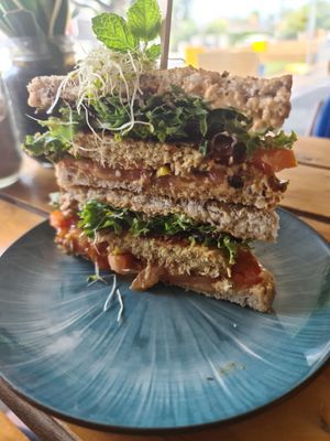 Chicken sandwich at Particle Cafe in Avondale Heights