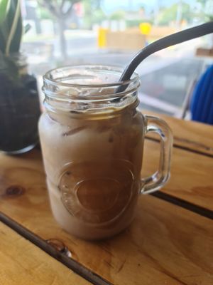 Iced coffee at Particle Cafe in Avondale Heights
