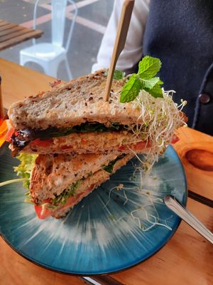 Chickmate toast at Particle Cafe in Avondale Heights