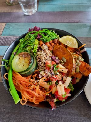 Rainbow salad at Particle Cafe in Avondale Heights