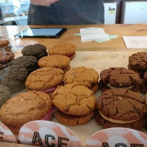 Sweets include raw indulgences and these ACE cookies, which are also organic.  at Particle Cafe in Avondale Heights