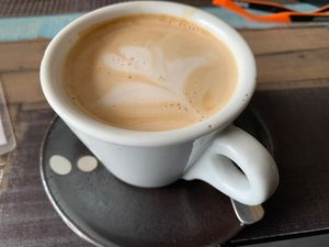 Oat Flat White  at Particle Cafe in Avondale Heights