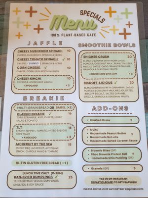 Menu April 2023 at Particle Cafe in Avondale Heights