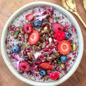Persian chia pudding at Particle Cafe in Avondale Heights