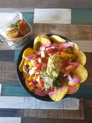 Nacho Nacho man $22, Potato chips $5.50 at Particle Cafe in Avondale Heights