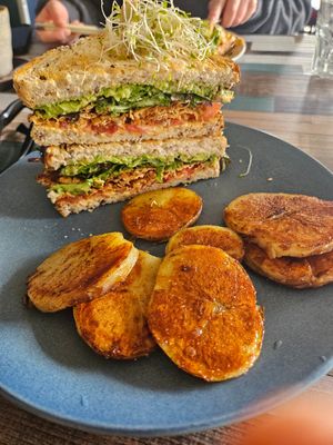 B.L.A.T with added chips at Particle Cafe in Avondale Heights