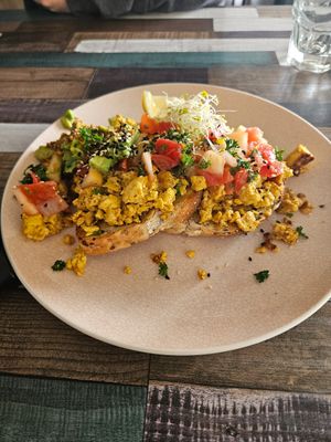 Tofu scramble at Particle Cafe in Avondale Heights