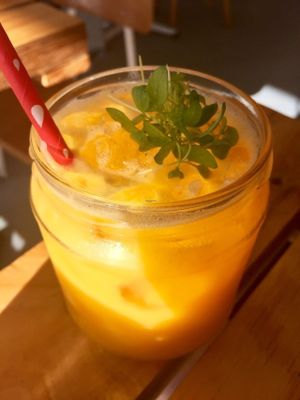 Orange and ginger juice at Particle Cafe in Avondale Heights