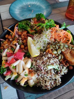 Rainbow salad at Particle Cafe in Avondale Heights