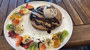 Chop chip pancakes  at Particle Cafe in Avondale Heights