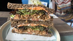 Jackmelt toastie  at Particle Cafe in Avondale Heights