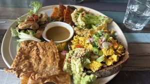 Garden patch. Amazing! I loved the smoky sauce but honestly one of my favourite dishes I’ve ever hadd  at Particle Cafe in Avondale Heights