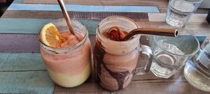 Snickers and Sunrise smoothies at Particle Cafe in Avondale Heights
