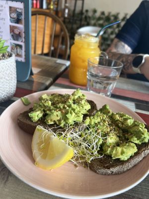 Avo toast  at Particle Cafe in Avondale Heights