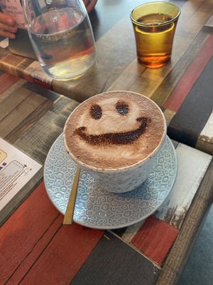 hot chocolate with macadamia milk   at Particle Cafe in Avondale Heights