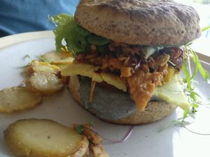 jack black burger at Particle Cafe in Avondale Heights