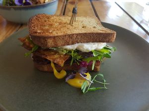 Sleazy cheezy toasted sandwich at Particle Cafe in Avondale Heights