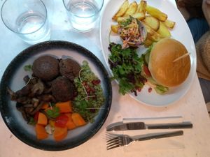 Bon bon bowl and burger at Stem & Glory in Cambridge