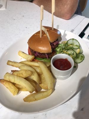 Vegan burger at Stem & Glory in Cambridge
