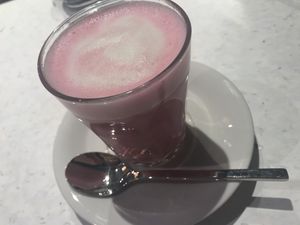 Candyfloss latte at Stem & Glory in Cambridge