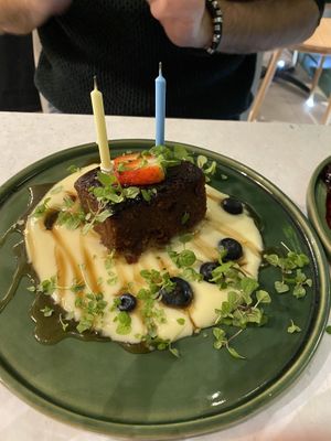 Birthday cake #Veganuary at Stem & Glory in Cambridge