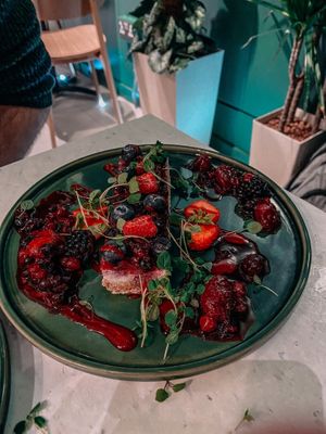 Fruity dessert #Veganuary at Stem & Glory in Cambridge