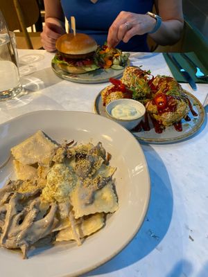 mushroom ravioli at Stem & Glory in Cambridge