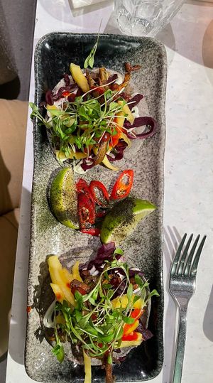 Korean ‘fish’ tacos (small plate)  at Stem & Glory in Cambridge