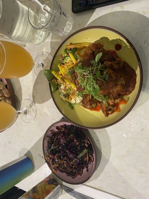 Bang Bang Broccoli with kimchi rice   at Stem & Glory in Cambridge