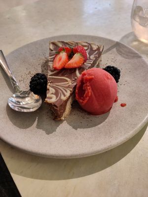 Raw chocolate marble torte at Stem & Glory in Cambridge
