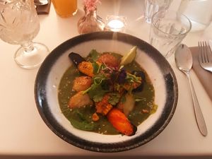 The corn stew. Wonderful! at Stem & Glory in Cambridge