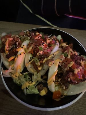 Seitan boa buns   at Bloc Bar Glasgow in Glasgow