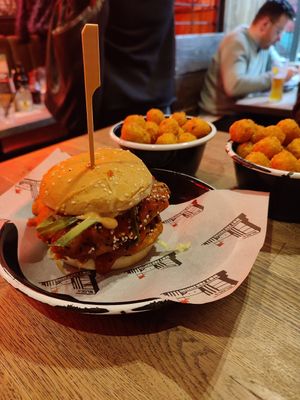 Korean Seitan burger at Bloc Bar Glasgow in Glasgow