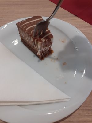 "Míša" chocolate cheesecake, eaten even before taking a picture at Slunce in Ceske Budejovice