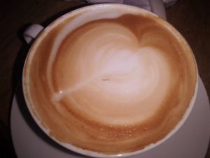 Latte at Hidden Lane Tea Room in Glasgow