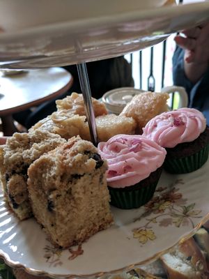 vegan cakes  at Hidden Lane Tea Room in Glasgow