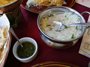 extra hot sauce at Taj Mahal in Willingen Upland