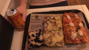 The Mama and a potato with runny cheese (cant remember the name!!!) which were both delicious pan pizzas! Had the clafayat for dessert which was a scrumptious blueberry tray bake! at Hank Vegan Pizza in Paris