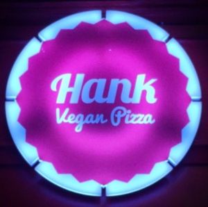 Hank sign at Hank Vegan Pizza in Paris