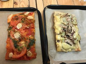 Vegan pizzas from hank  at Hank Vegan Pizza in Paris