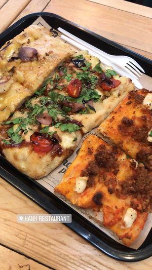 The most delicious vegan pizza!! at Hank Vegan Pizza in Paris