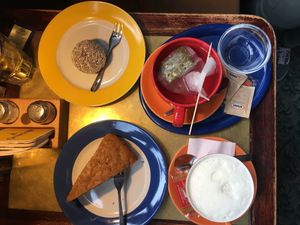 Vegan carrot cake and coconut-chocolate ball at Hokuspokus in Innsbruck