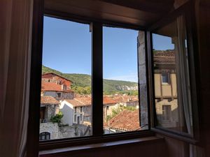 View from our room at Le Cheval Blanc  in Saint-antonin-noble-val