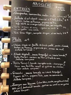 Carte entrées plats   at Namasthe in Montauban