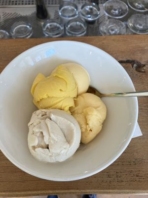 good ice cream (3 Scoops = 5€)  at Velobis in Vienna