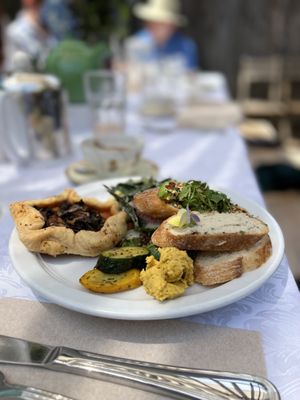 Vegan galette, salads and toasts   at Julie's Coffee and Tea Garden in Alameda