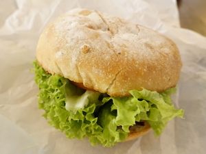 Yakiniku Mushroom burger (this is vegan) at Chef Icon Nature Bakery - Katong in Central Singapore