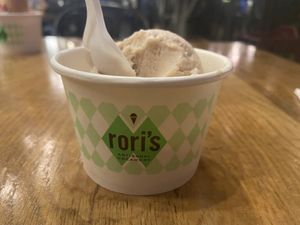 Apple caramel ice cream! 100% vegan  at Rori's Creamery in Santa Barbara