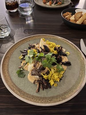 Mushroom shawarma and smashed roti  at A Touch of Salt in Townsville